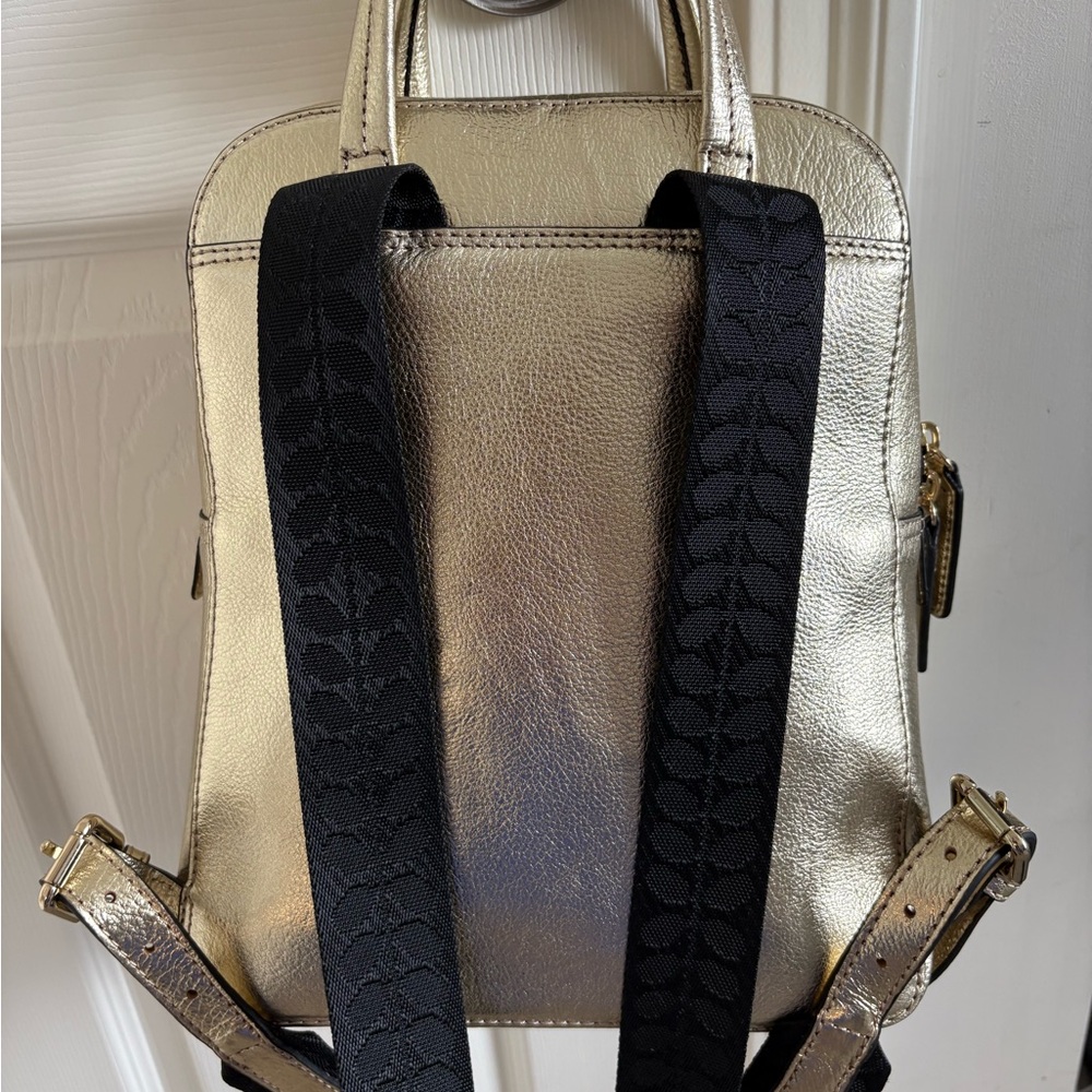 Orla Kiely Emilia Petite Backpack Metallic Gold NWT - Picture 2 of 3